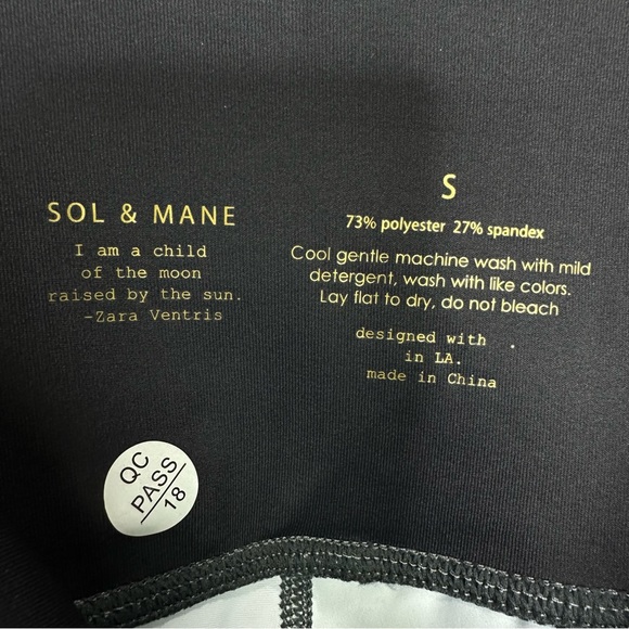 Sol and Mane Gray Charcoal Lagoon Mudra Full High Waisted Leggings Sz S NEW! - Picture 12 of 13